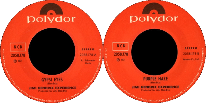 Discographie : 45 Tours : SP, EP, Maxi 45 tours - Page 9 1971%20Polydor%202058178-GypsyEyes-PurpleHazeLabelSweden