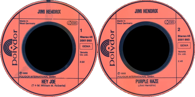 Discographie : 45 Tours : SP, EP, Maxi 45 tours - Page 3 1980%20Polydor%202001993-HeyJoe-PurpleHazeLabel%20Germany