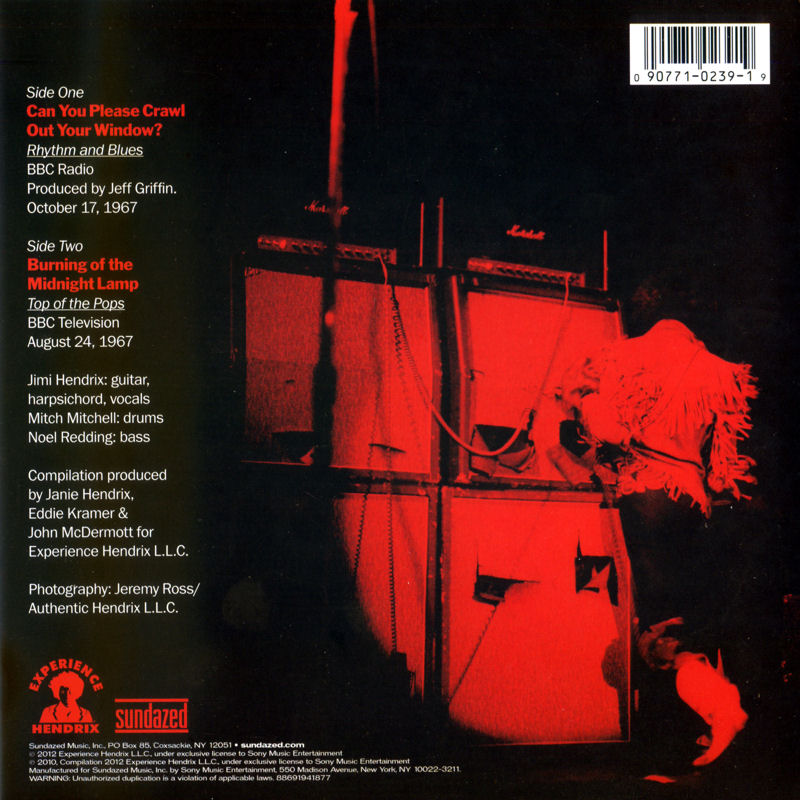 Discographie : 45 Tours : SP, EP, Maxi 45 tours - Page 9 2012%20Sundazed%20S239-CanYouPleaseCrawlOutYourWindow-BurningOfTheMidnightLampBack