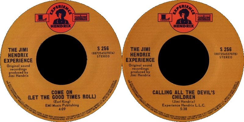 Discographie : 45 Tours : SP, EP, Maxi 45 tours - Page 9 2012%20Sundazed%20S256%20ComeOn-CallingAllTheDevilsChildrenLabel